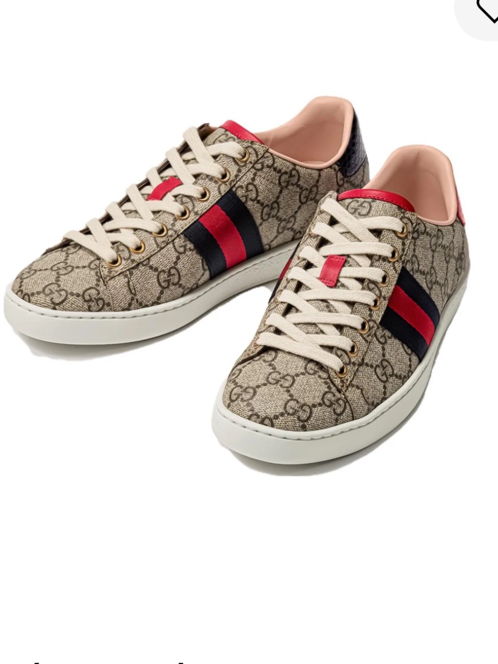 Gucci GG Supreme Low-Top Sneakers - Beige, Red & Blue